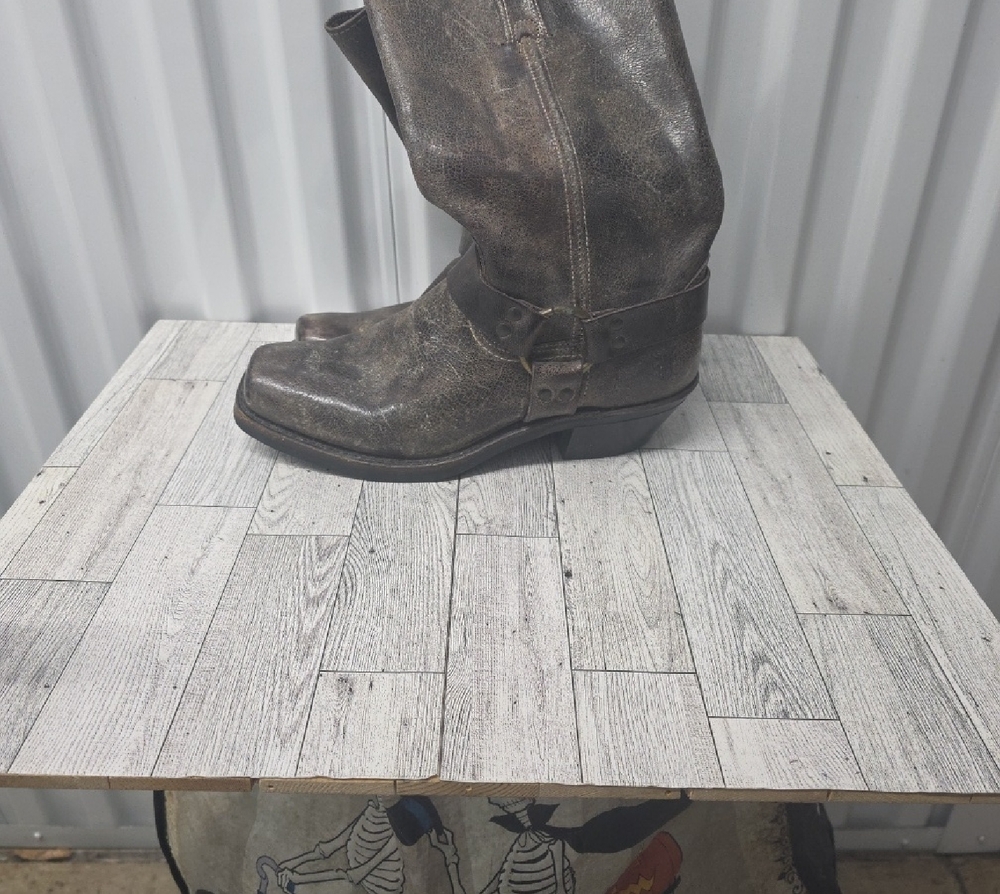 FRYE AND CO. Dark Brown Leather Moto Boots